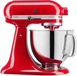 KitchenAid KSM150FEER Value Bundle Artisan 5 Quart Stand Mixer, Empire Red