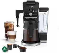 Ninja DualBrew Coffee Maker, Grounds & K-Cup Compatible, 4 pod sizes from 6 to 12 oz & Thermal Flavor Extraction Duo Black
