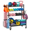 LUGO Heavy-Duty Dumbbell Storage Rack with Wheels and Hooks