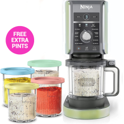 Ninja NC501 CREAMi Deluxe 11-in-1 Ice Cream & Frozen Treat Maker for Ice Cream, Sorbet, Milkshakes, Frozen Drinks & More, 11 Programs, with 2 XL Family Size Pint Containers Cherry Red (Renewed)