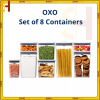 OXO 8-Piece White Plastic Container Set | Good Grips | Baking Essentials